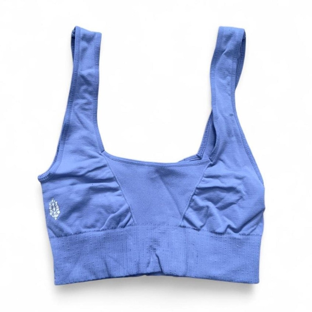 Free People Movement Good Karma Square Neck Sports Bra Blue Fits XS